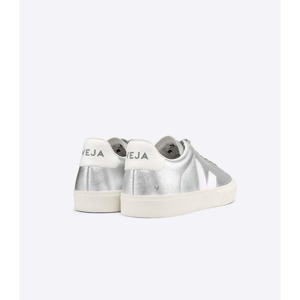 Silver Women's Veja CAMPO CHROMEFREE Low Tops Sneakers | AU 600AHK